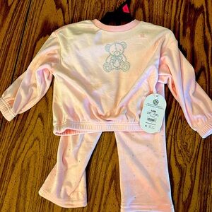NWT baby girl teddy bear matching outfit